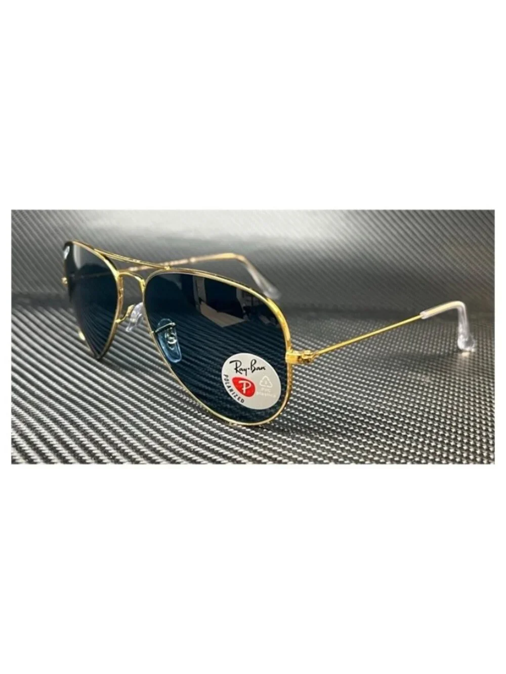 New Ray Ban Men  Gold Sunglasses  58- 14- 135